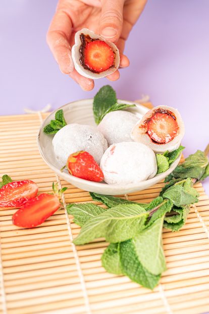 Daifuku mochi fraise et pate a tartiner